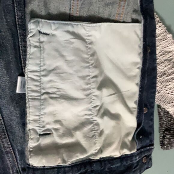 Express Jeans Sweater Denim Jacket Hooded Button Front Size Small - Picture 6 of 8